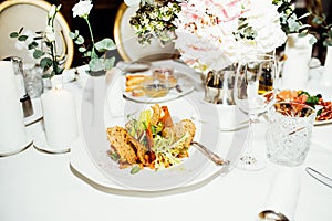 Beautifully served table in a restaurant