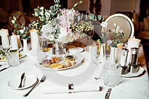 Beautifully served table in a restaurant