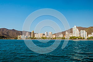 Beautifulsea and city view of Rodadero beach Santa