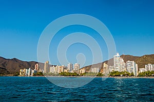 Beautifulsea and city view of Rodadero beach Santa