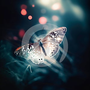 Generative AI: beautifuly butterflies as magical fairies photo