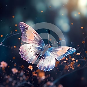 Generative AI: beautifuly butterflies as magical fairies photo