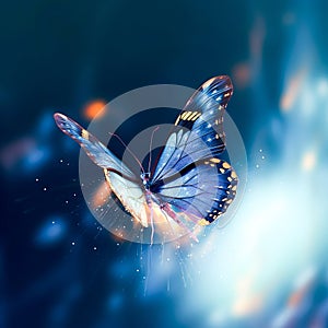 Generative AI: beautifuly butterflies as magical fairies photo