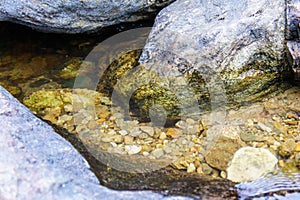 Beautify of watercourse around stones and gravels, Thailand.