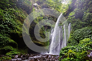 Beautuful waterfall near Rinjani, Senaru, Lombok, Indonesia