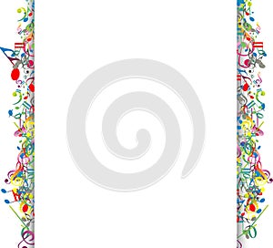 Beauty Abstract Background with Colorful Music notes