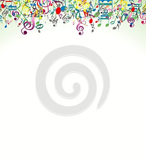 Beauty Abstract Background with Colorful Music notes