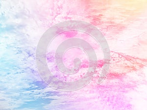 beauty abstract sweet pastel soft pink and blue with fluffy clouds on sky. multi color rainbow image. fantasy growing light