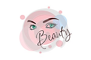 beauty aesthetics woman eyes logo template design illustration for brand or company and other