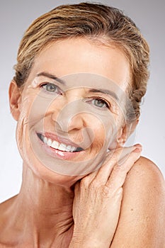 Beauty, anti aging and wrinkles, skincare and woman, natural cosmetic and aged skin, face and body care advertising