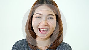 Beauty Asian women smile laughing looking at camera and laughing. Portrait young women happiness smiling laugh happy person. Japan