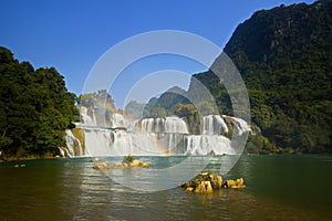 Beauty of Ban Gioc Waterfall in Cao Bang, Vietnam
