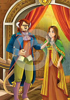 Beauty and the beast - Prince or princess - castles - knights and fairies - illustration for the children