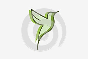 Beauty bird logo design template premium vector