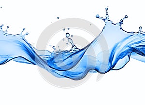 Beauty blue water splash isolated on a white background