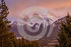 Beauty of Bow Valley mountains, Canmore, Canada