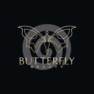 Beauty Butterfly Face Logo design