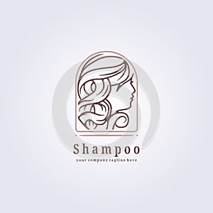 beauty care clinic studio, hair salon logo icon symbol label template line simple minimal badge vector illustration design