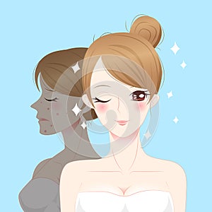 Beauty cartoon skincare woman