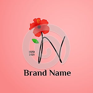Beauty and charming Initial N Shoe Flower