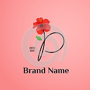 Beauty and charming Initial P Shoe Flower