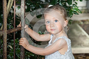 beauty child girl with beautiful blue eyes