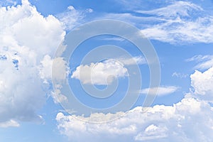 Beauty and cloud shapes in blue sky