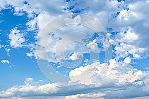 Beauty and cloud shapes in blue sky