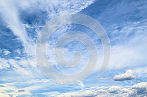 Beauty and cloud shapes in blue sky