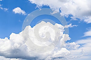 Beauty and cloud shapes in blue sky