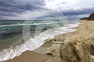 Beauty cloudy, long exposure seascape with slow shutter