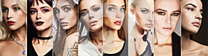 Beauty collage. Faces of women