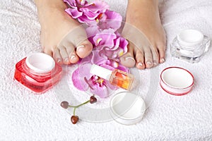 Beauty concept - acrylic toenails