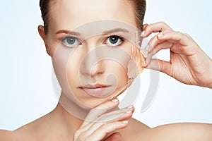 Beauty concept rejuvenation, renewal, skin care, skin problems photo