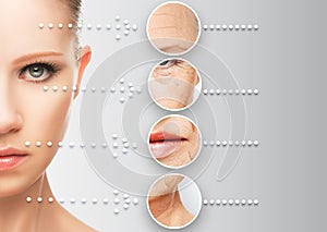 Beauty concept skin aging. anti-aging procedures