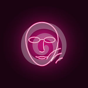 Beauty, cosmetic skin, ultra icon. Elements of anti agies in neon style icons. Simple icon for websites, web design, mobile app,