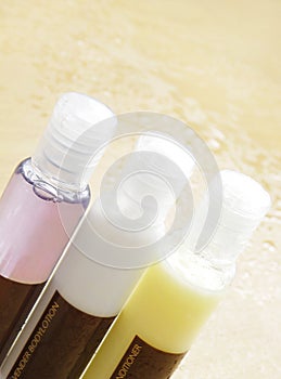 Beauty cosmetics bottles