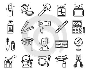 Beauty and Cosmetics outline icon and symbol for website, application