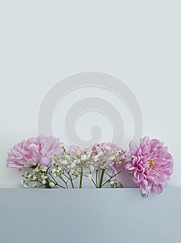 Beauty decoration concept floral frame romantic summer holiday anniversary on a background, creative composition, frame