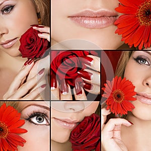Collage de varias fotos de la moda y la industria de la belleza