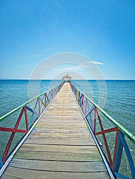 Beauty dock in white sandy beach (Pantai pasir putih)