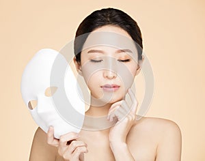 Beauty face with facial mask concept