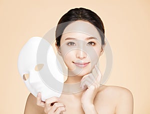 Beauty face with facial mask concept