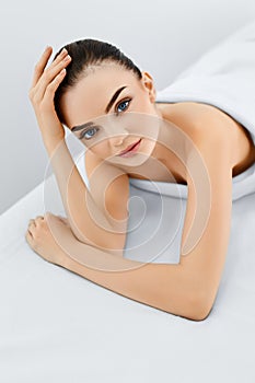 Beauty Face. Portrait Woman With Clean Skin. Skin Care Concept.