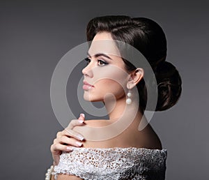 Beauty fashion bride makeup. Elegant fashionable woman portrait.