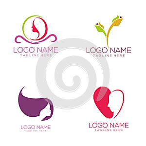 Beauty and fashion logo design and icon