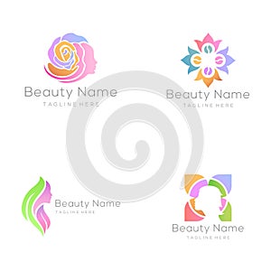 Beauty and fashion logo design and icon