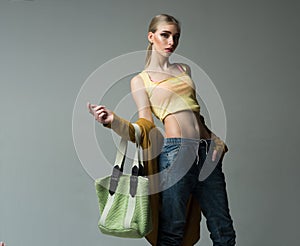Beauty and fashion look of vogue model. Fashion portrait of woman. Hip hop girl with fashionable hair. Hipster woman