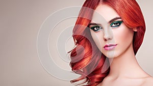 Beauty fashion model girl with colorful dyed hair