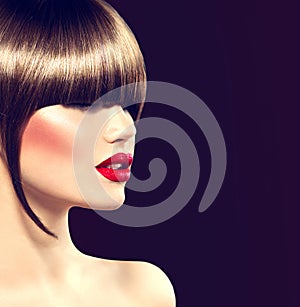 Beauty fashion model girl with glamour haircut